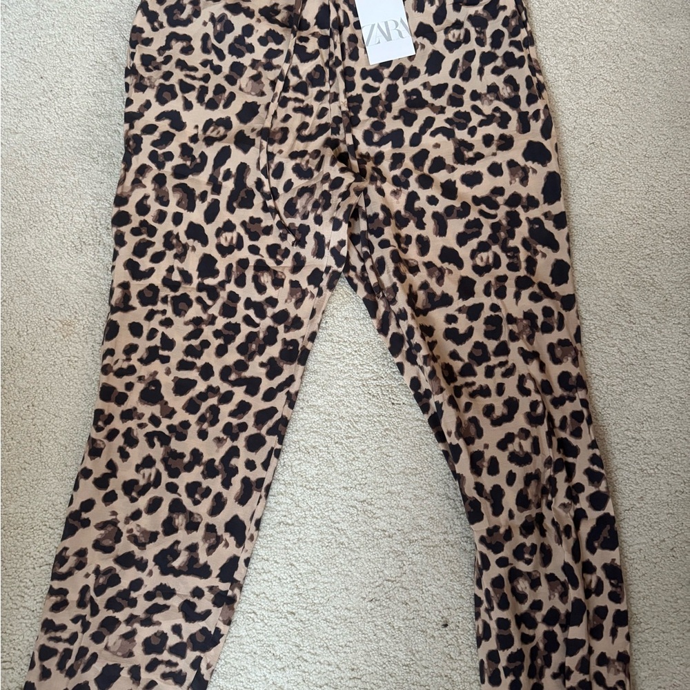 Zara Tan and Black Leopard Pants